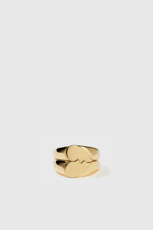 Broken Heart Rings - Gold Plated