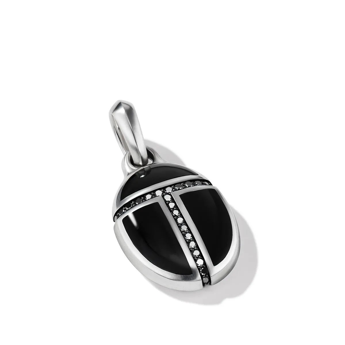 Cairo Amulet in Sterling Silver with Black Onyx and Pave Black Diamonds