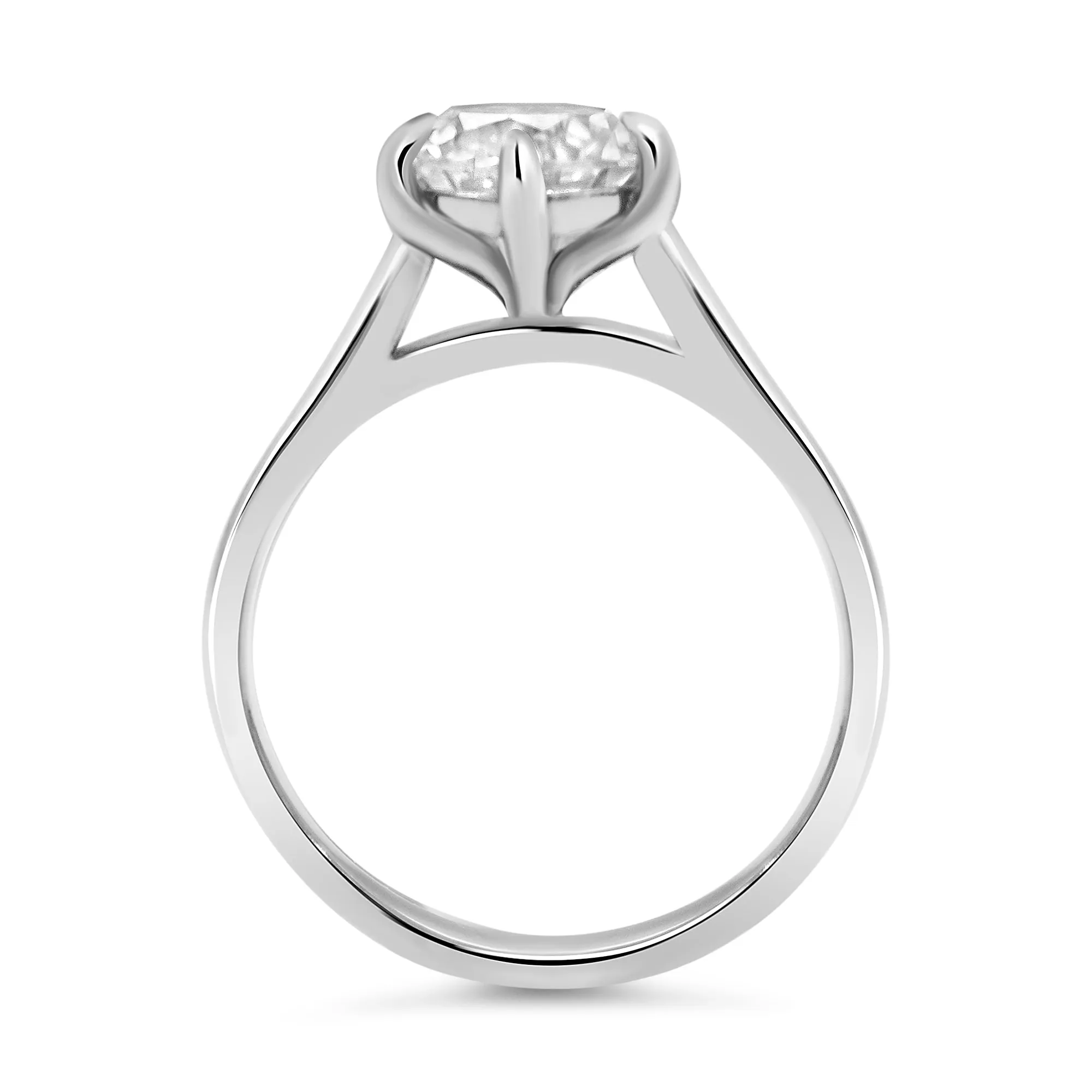 Cathedral Round Solitaire Engagement Ring