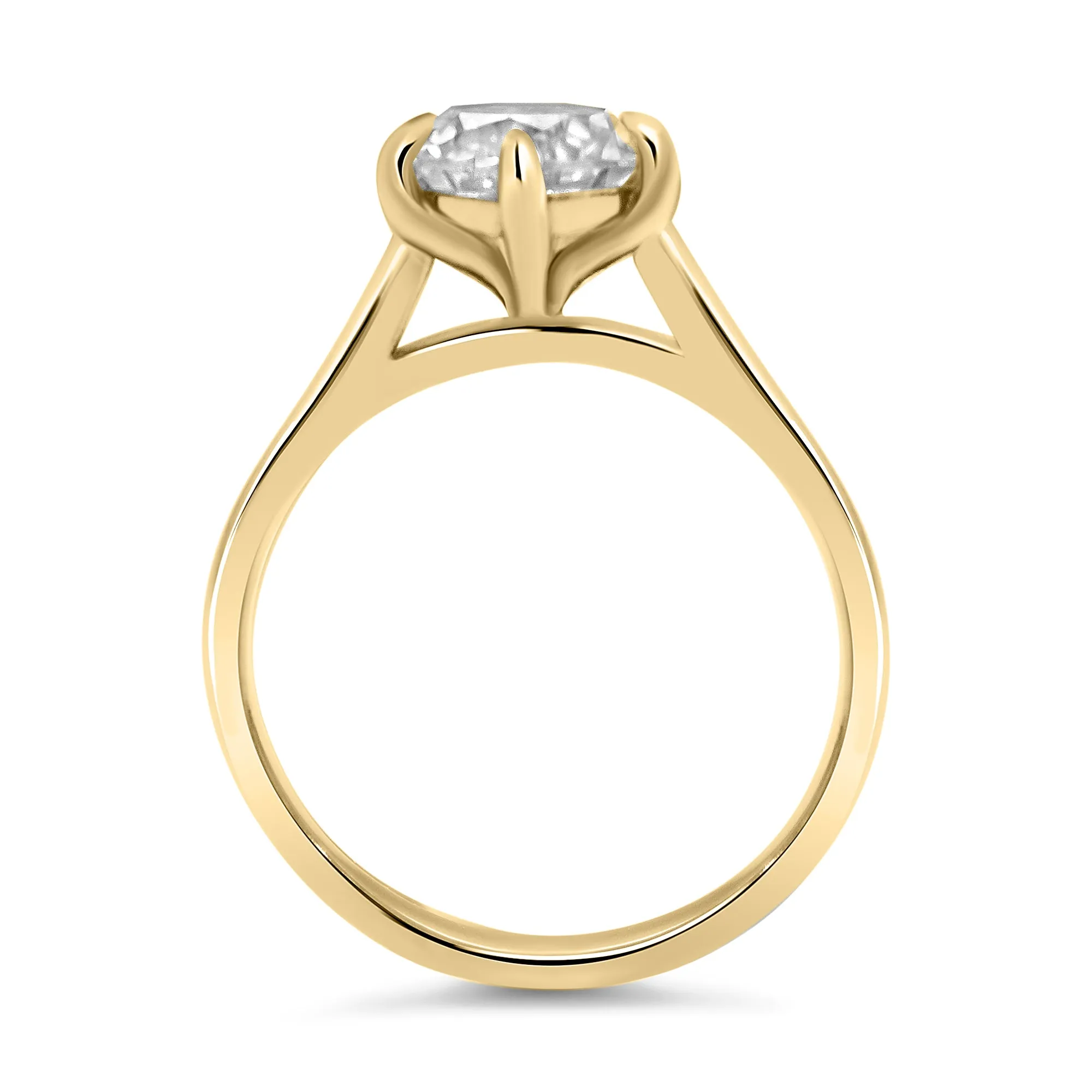 Cathedral Round Solitaire Engagement Ring