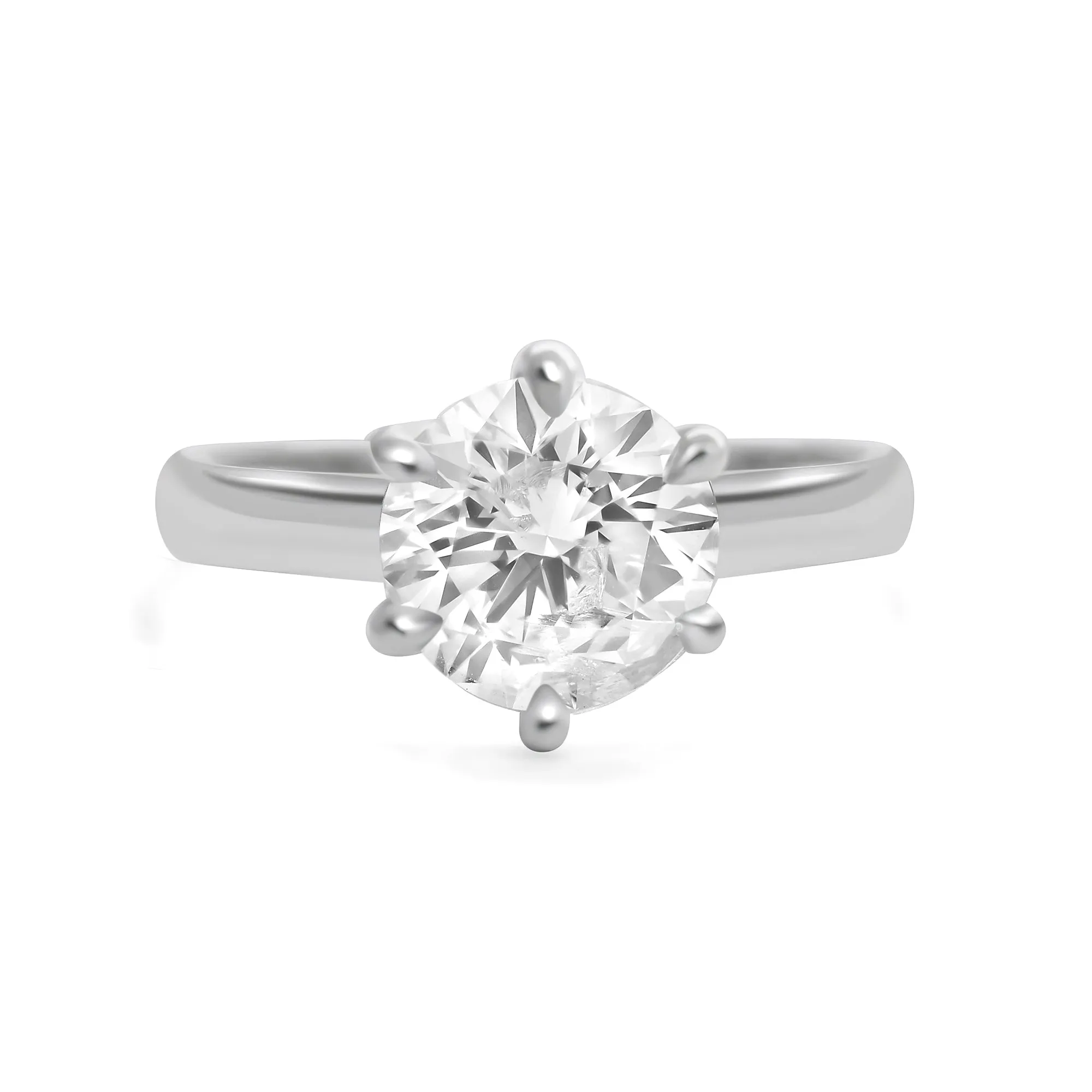 Cathedral Round Solitaire Engagement Ring