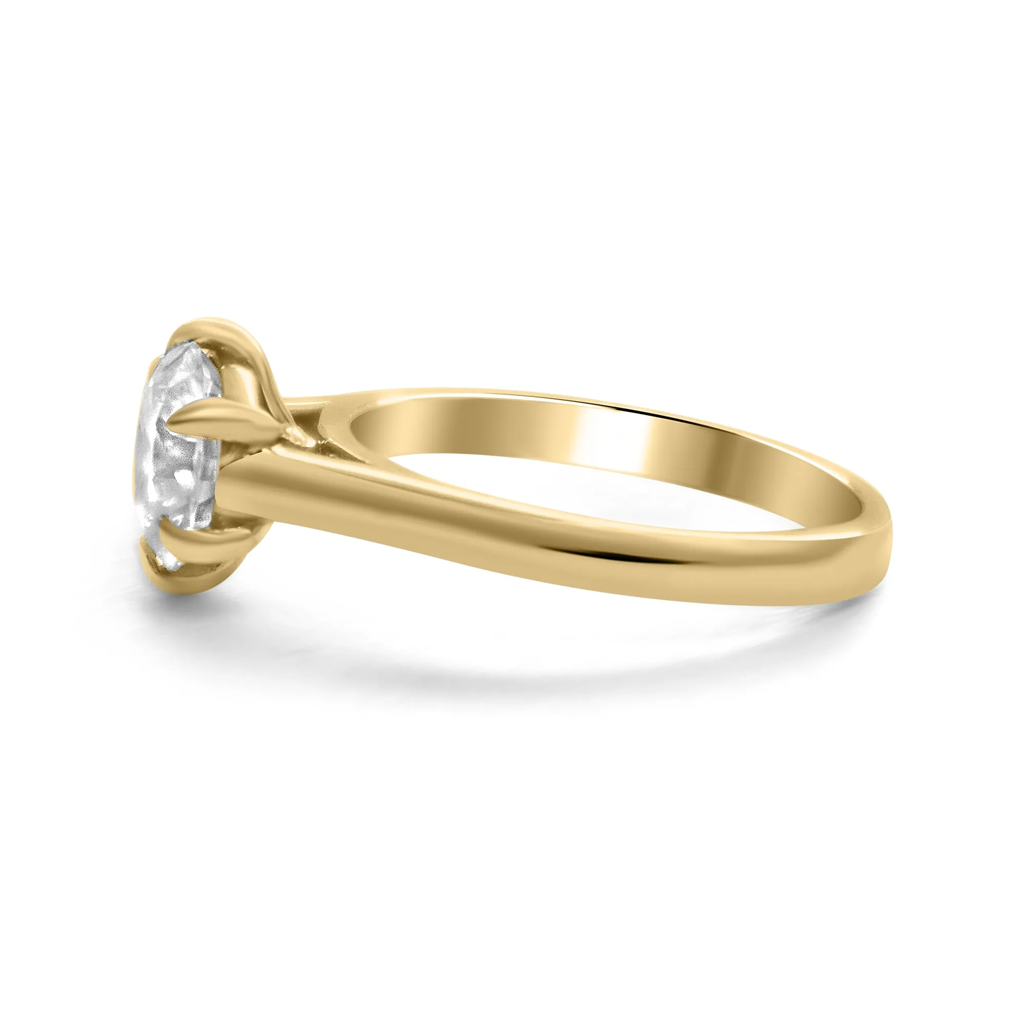 Cathedral Round Solitaire Engagement Ring