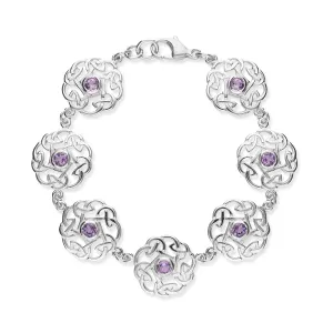 Celtic Silver Bracelet CBL49 Amethyst