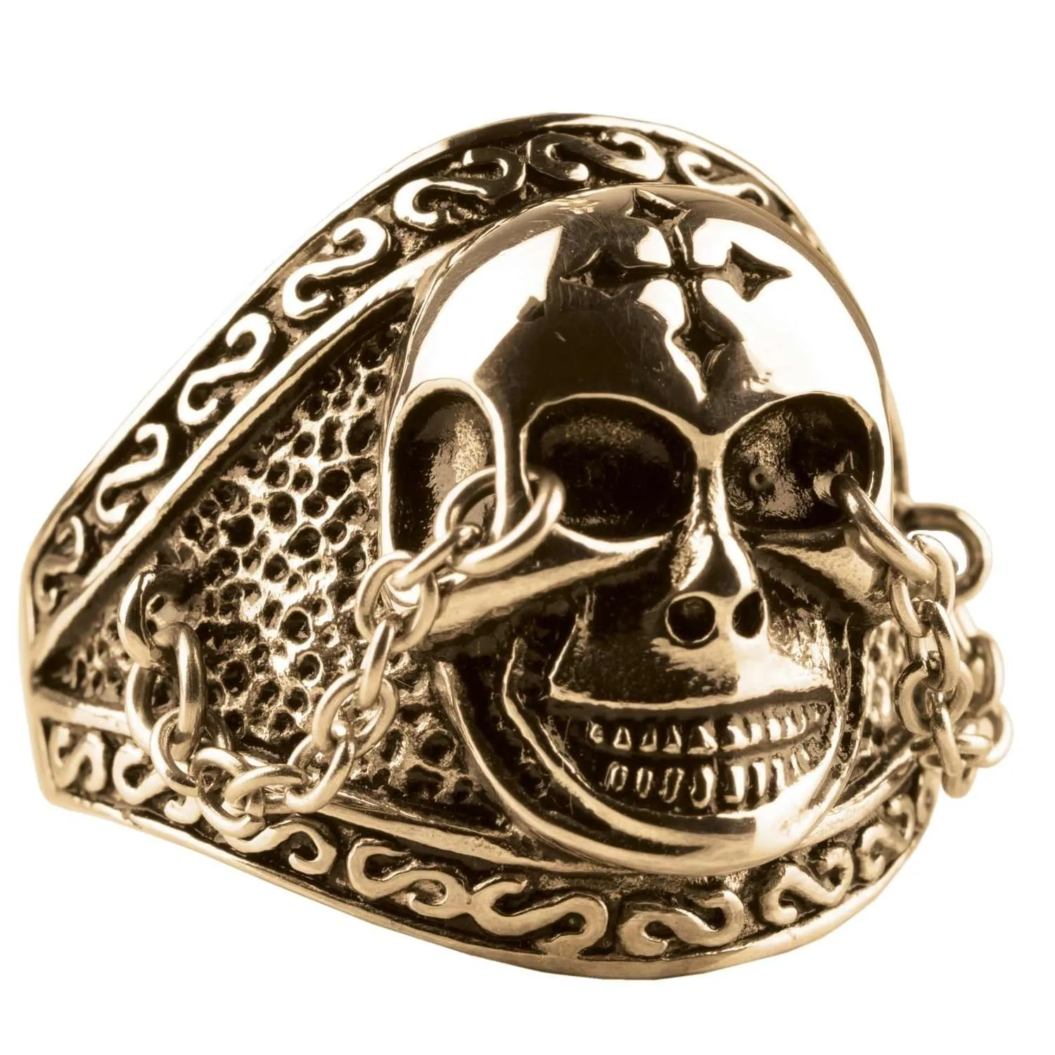 Chained Skull Ring