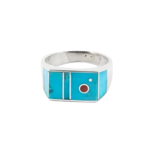 Coral & Kingman Turquoise Ring | Veronica Benally