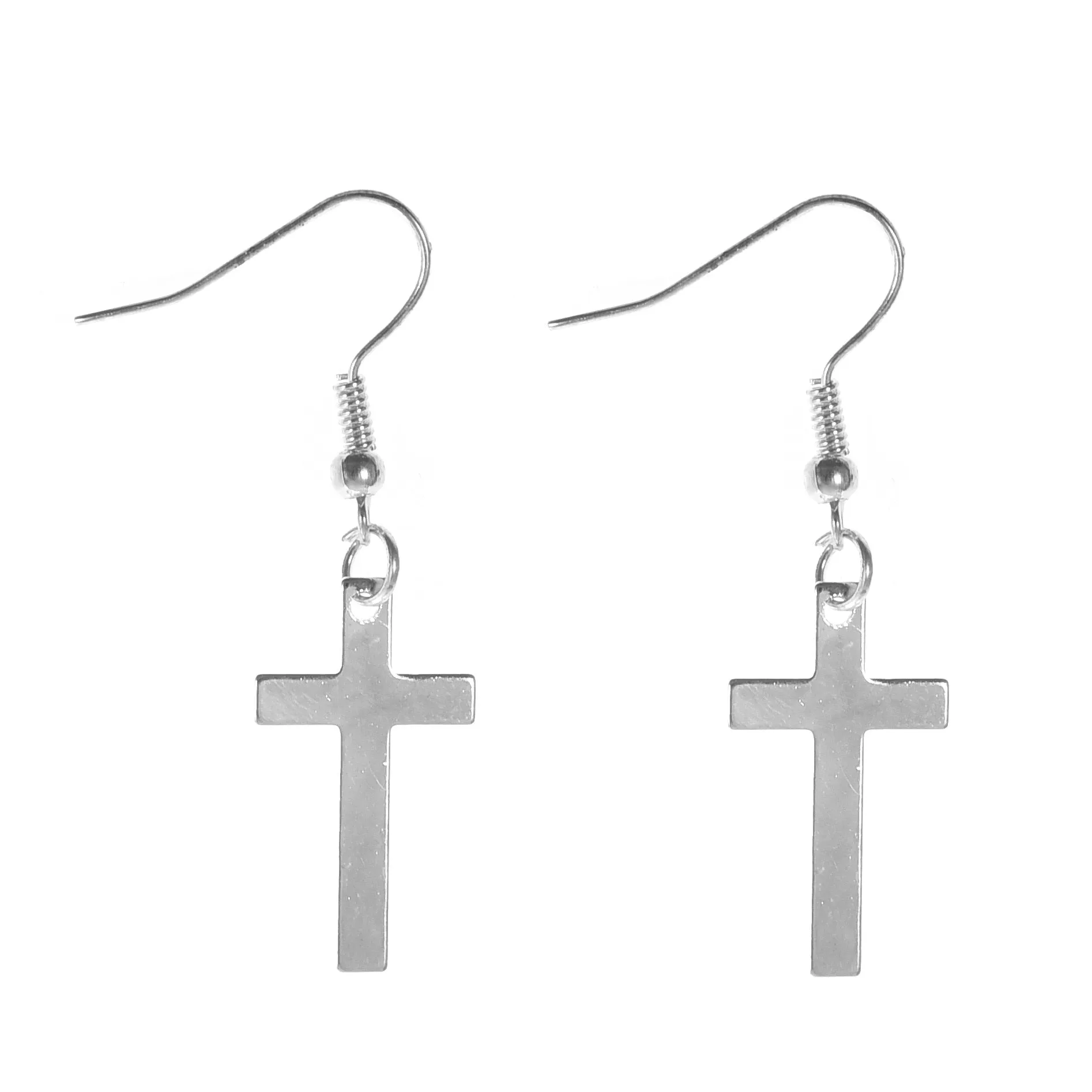 Cross Drop Stud Earrings