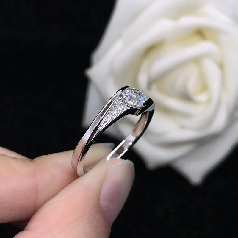 Custom 0.5 Carat Moissanite Diamond Ring for Her