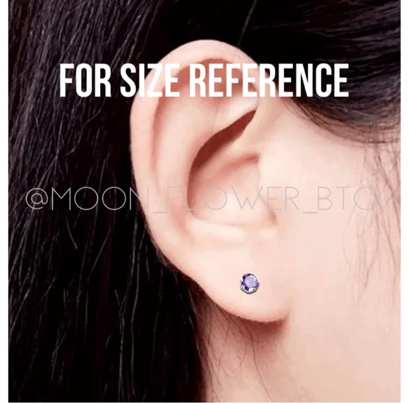 Dark Purple CZ Double Ended Cartilage Earrings