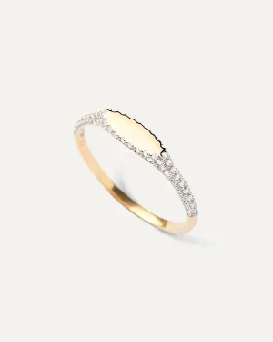 Diamonds and Gold Tess Stamp Ring