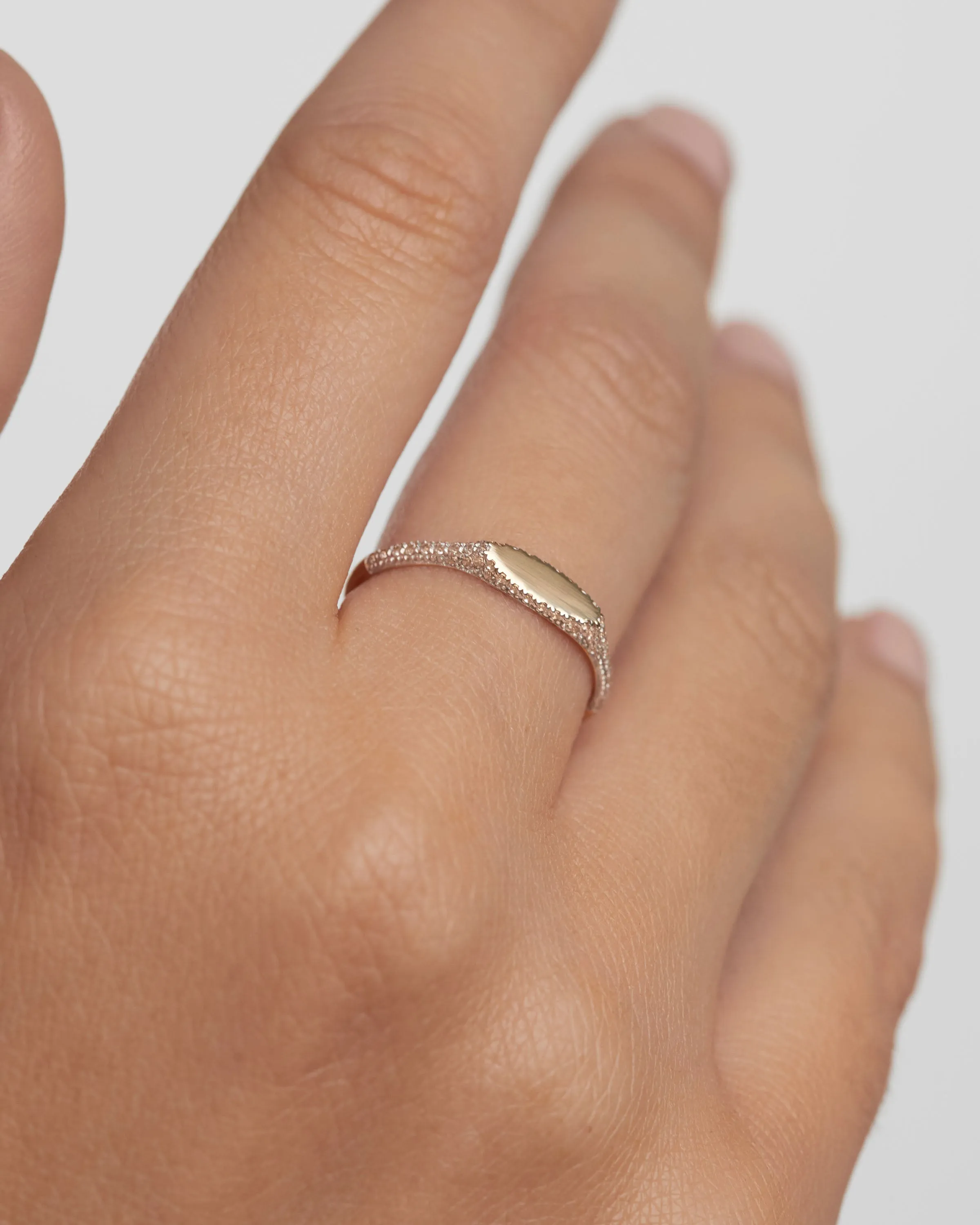 Diamonds and Gold Tess Stamp Ring