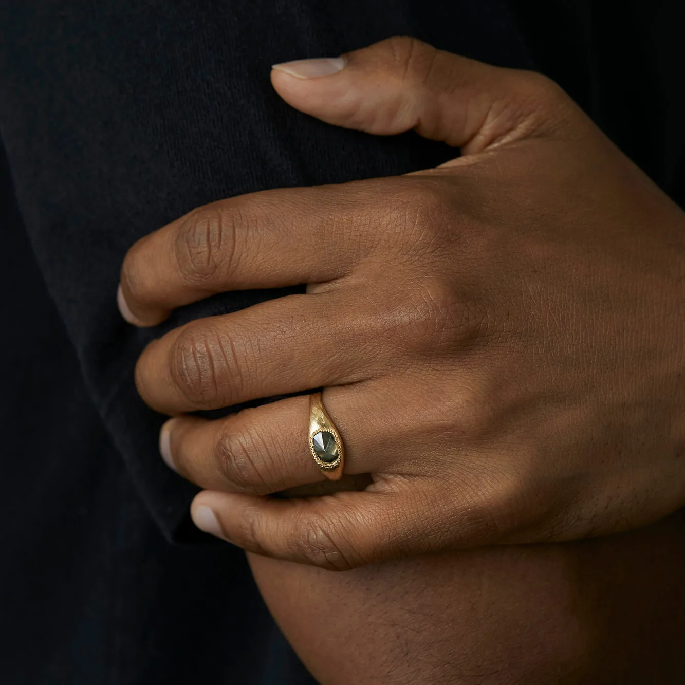 DR138-OOAK | 1.09 Carat One-of-a-Kind Rose Cut Brown Diamond Signet Ring