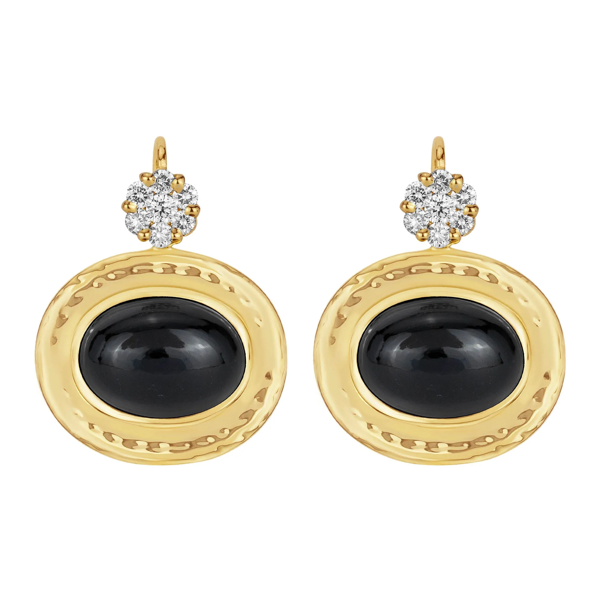 Earrings - Black Onyx And Diamond (2361A)