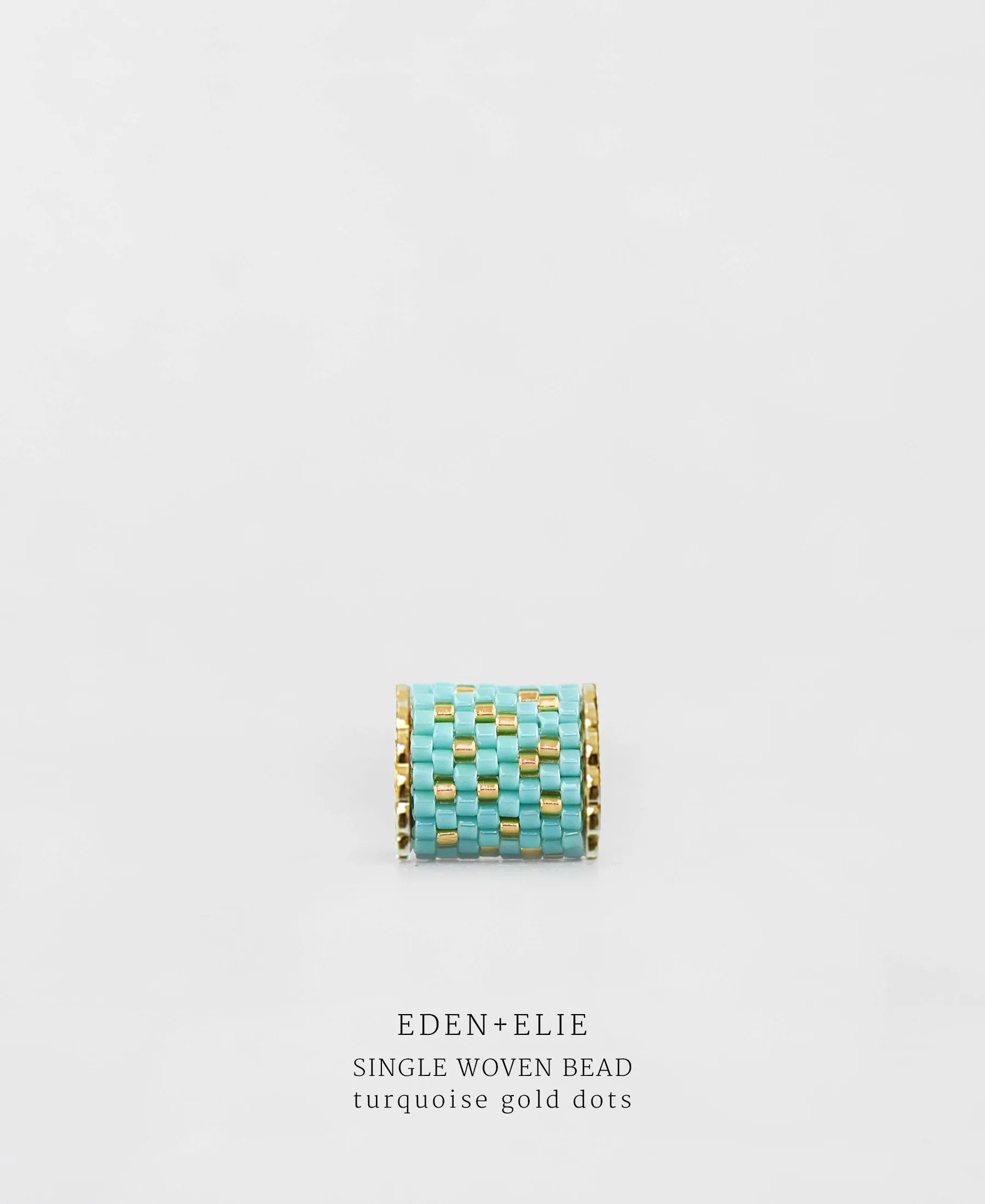 EDEN   ELIE Necklace Bar single bead   optional chain - turquoise gold dots