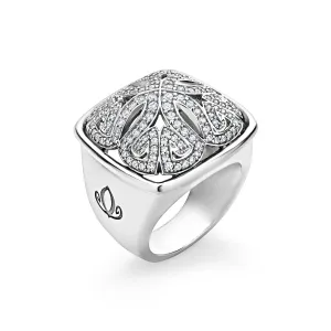 Empress Pavé Ring Large - Sterling Silver   CZ Blanc