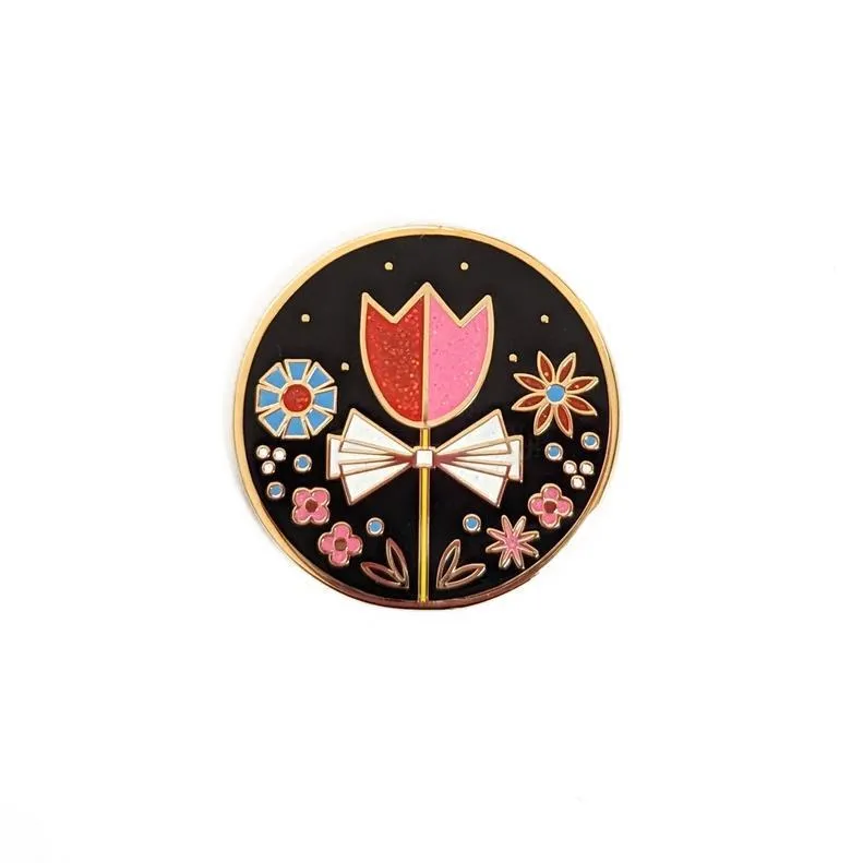 Enamel Pin - Tulip and Flowers by Amber Leaders Designs