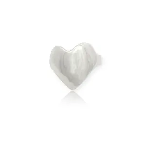 Eros Silver Heart Signet Ring