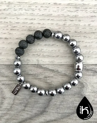 ESSENTIAL OIL DIFFUSER BRACELET - SILVER HEMATITE