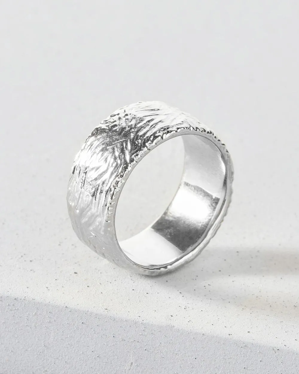 Etched Wide Band Ring