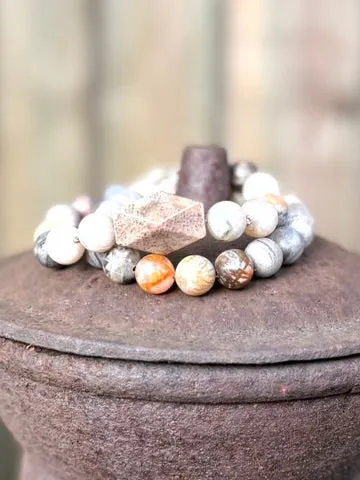 Fossil Coral Gemstone Bracelet