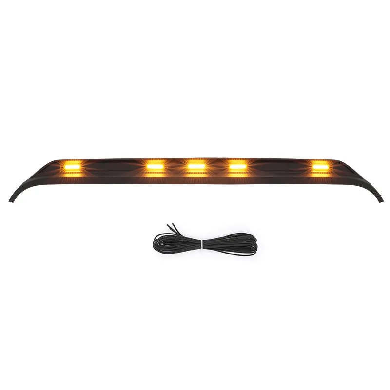 Front Hood Protector with Amber LED Lights for 2018-Later Jeep Wrangler JL & Gladiator JT