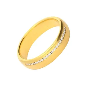 Gerstner 18ct gold off set channel set diamond band