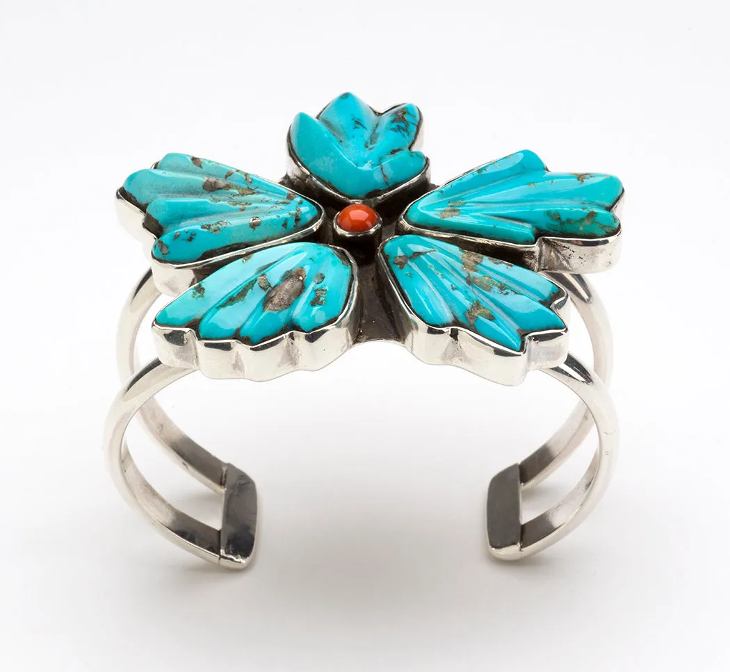 Globe Arizona Sleeping Beauty Turquoise Blossom Cuff Bracelet