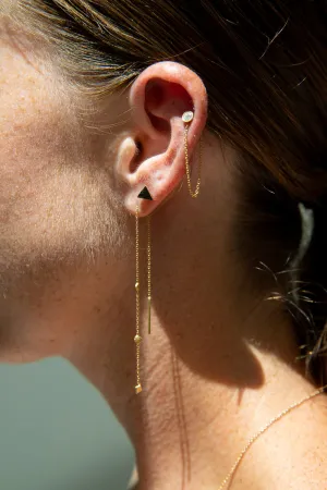 Gold Nugget Pull Through Earrings