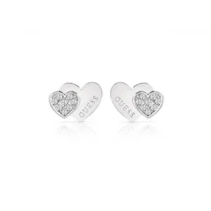 Guess Me And You Double Heart Stud Earrings UBE84118A