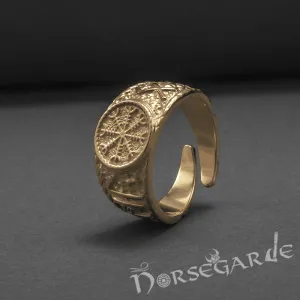 Handcrafted Helm of Awe Signet Ring - Gold