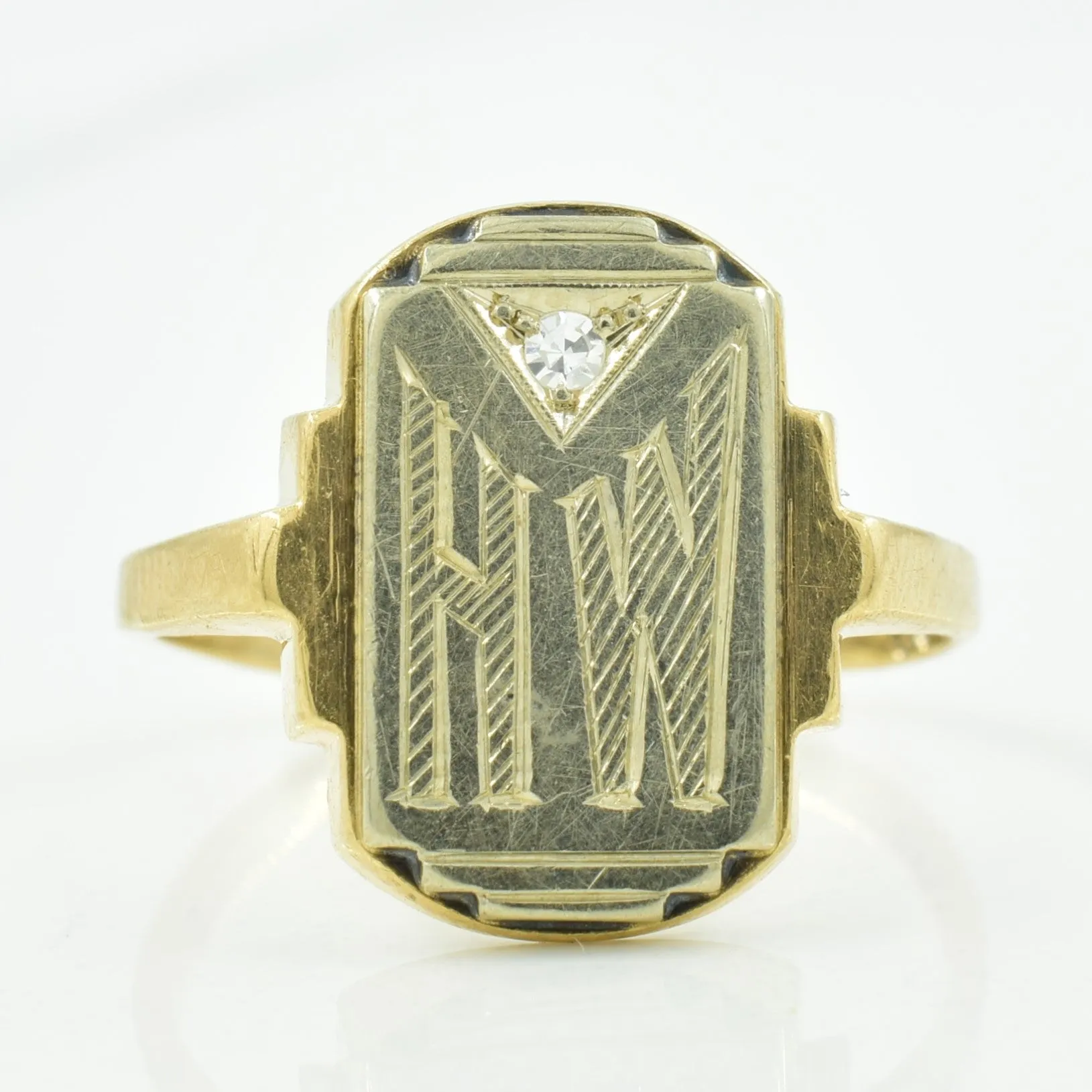 'HW' Initialed Diamond Ring | 0.02ct | SZ 5.5 |