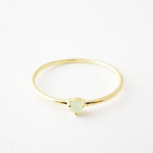 Jade Point Solitaire Ring