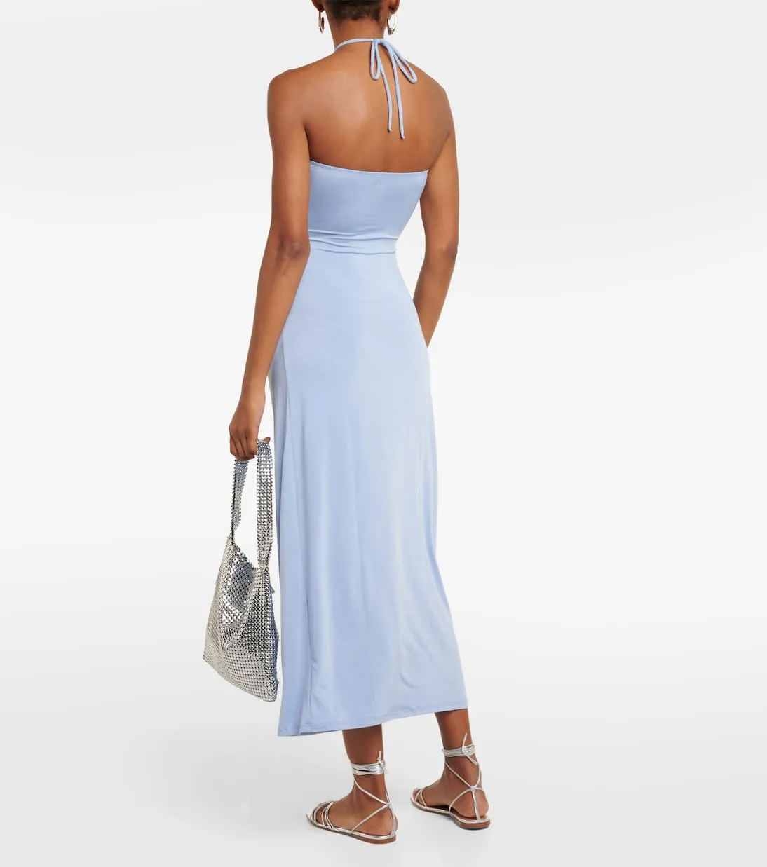 Jade Swim kira ruched midi dress, blue