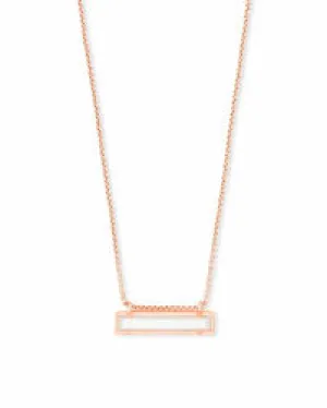 Kendra Scott Rose Gold Leanor Necklace in Ivory Mother of Pearl