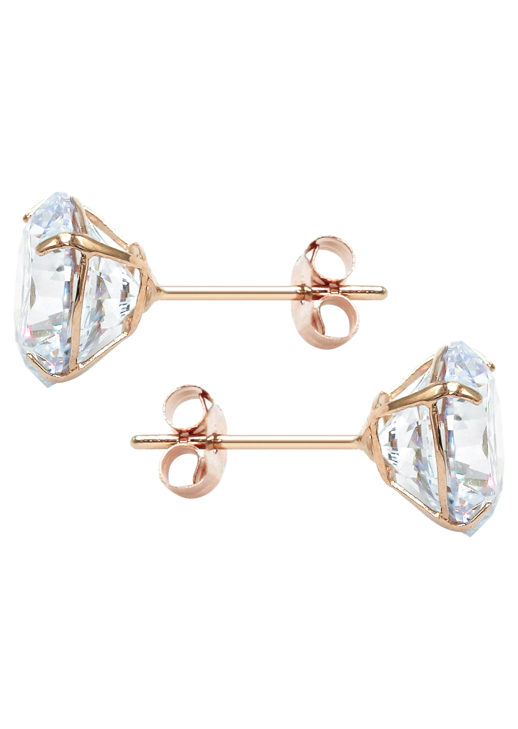 Lab Grown Diamond Stud Earrings - 14K Rose Gold