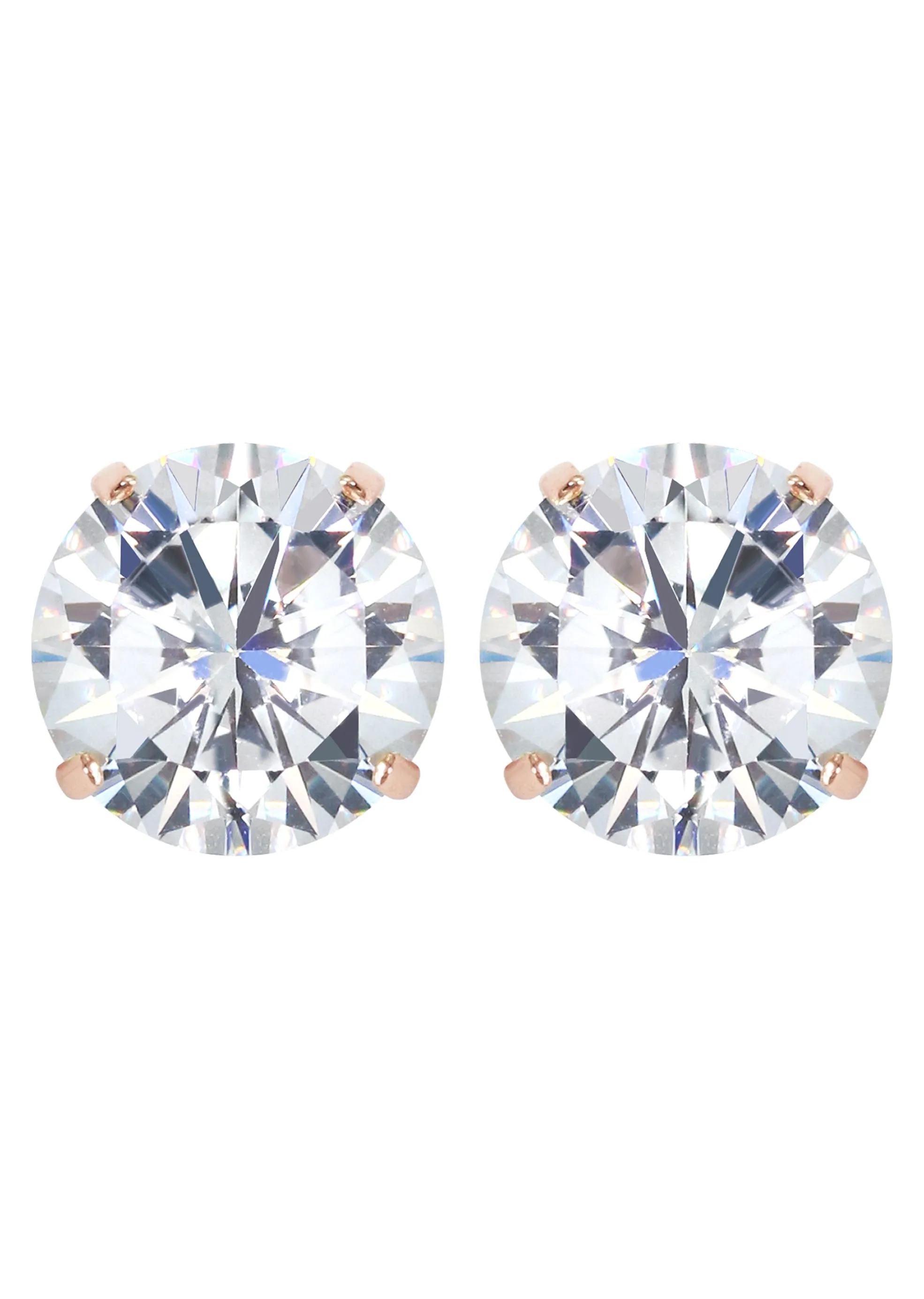 Lab Grown Diamond Stud Earrings - 14K Rose Gold