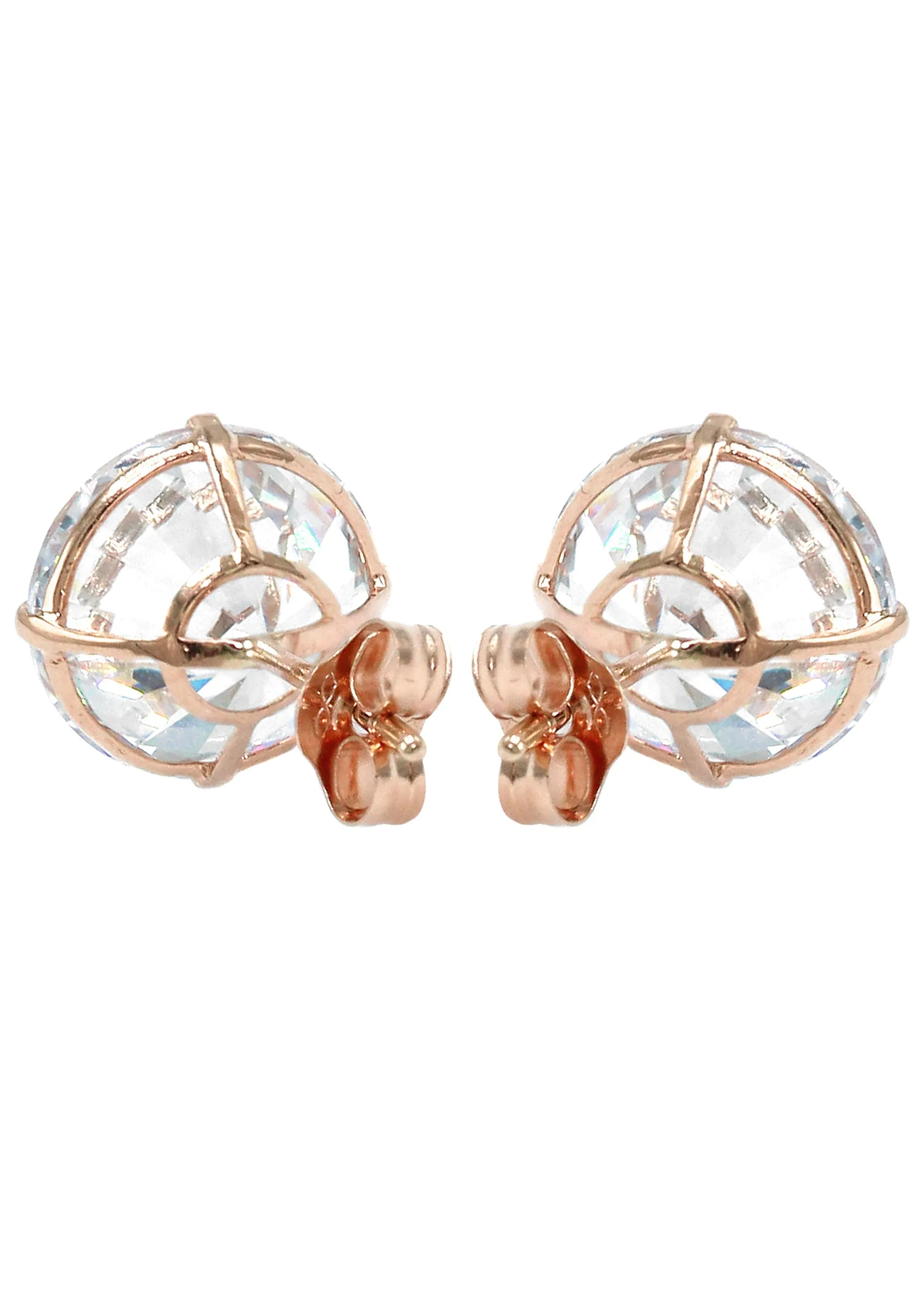 Lab Grown Diamond Stud Earrings - 14K Rose Gold