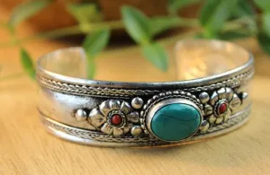 Large Tibetan Turquoise Stone Bracelet