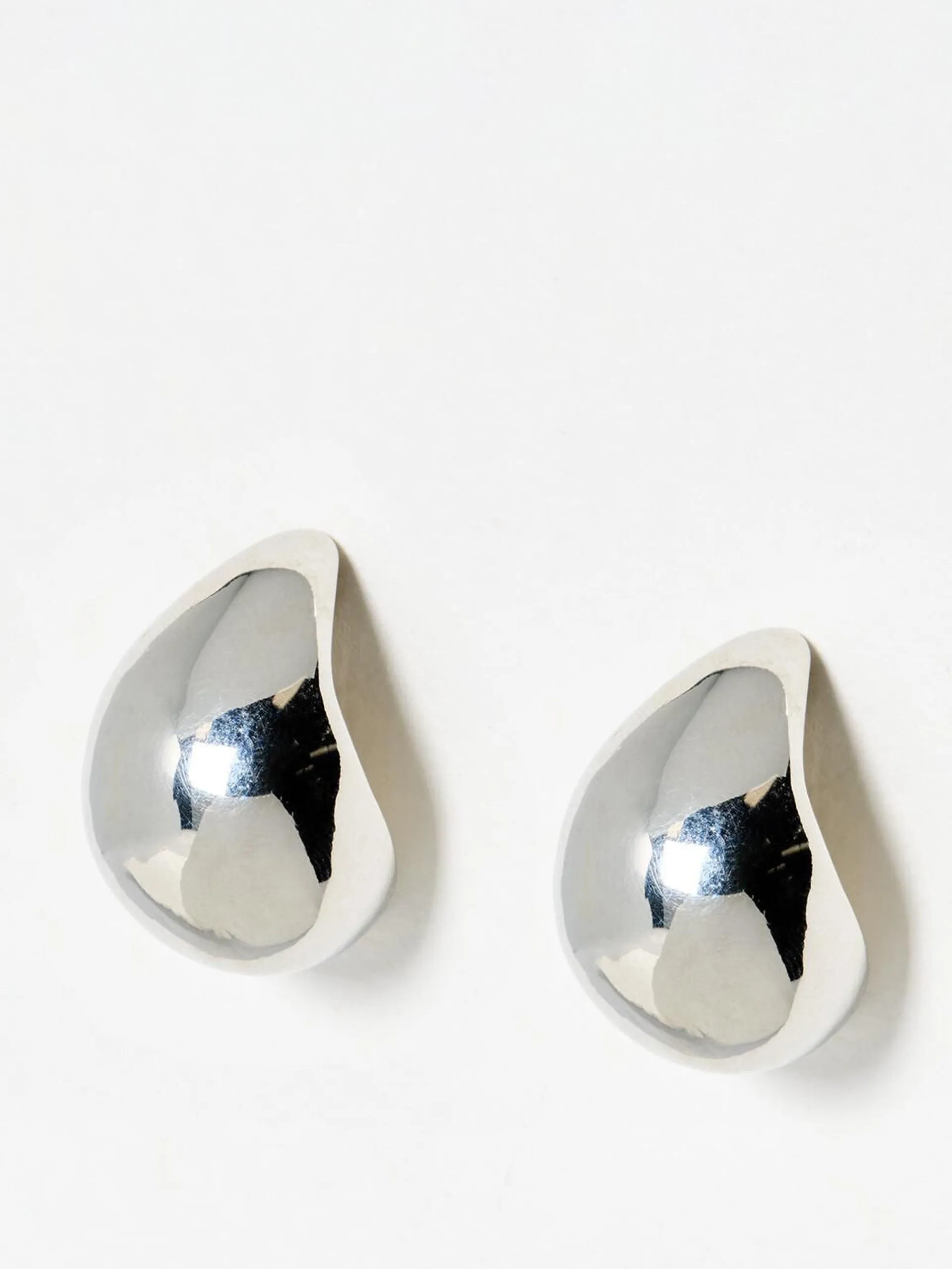 Loahari teardrop silver tone stud earrings