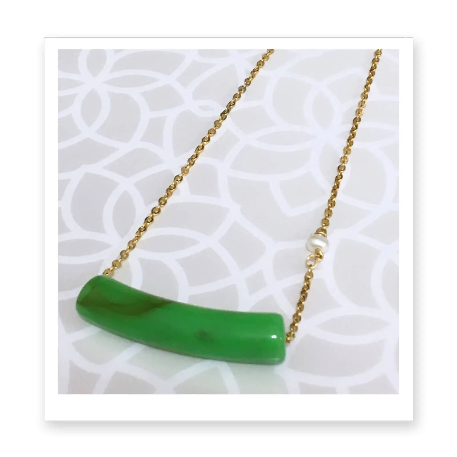 Loulicious Jade Necklace with Pearl