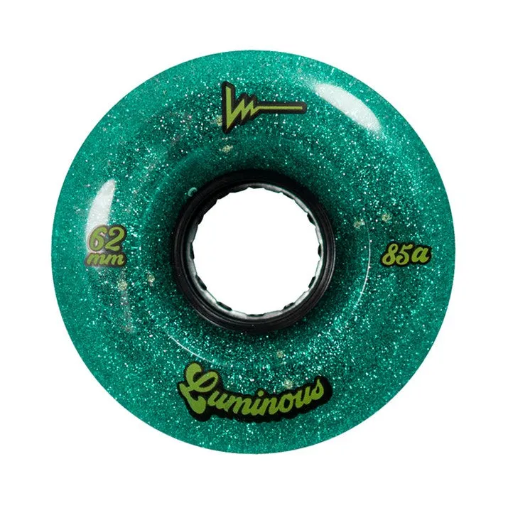 Luminous Light Up Quad Wheels Glitter Jade 85A - 4 pack