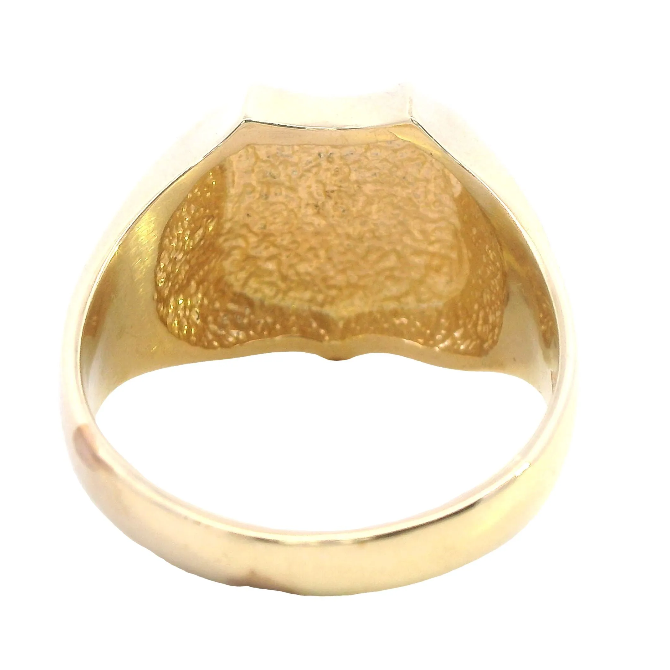 Majestic 9ct Yellow Gold Signet Ring with Crowned Lion Motif