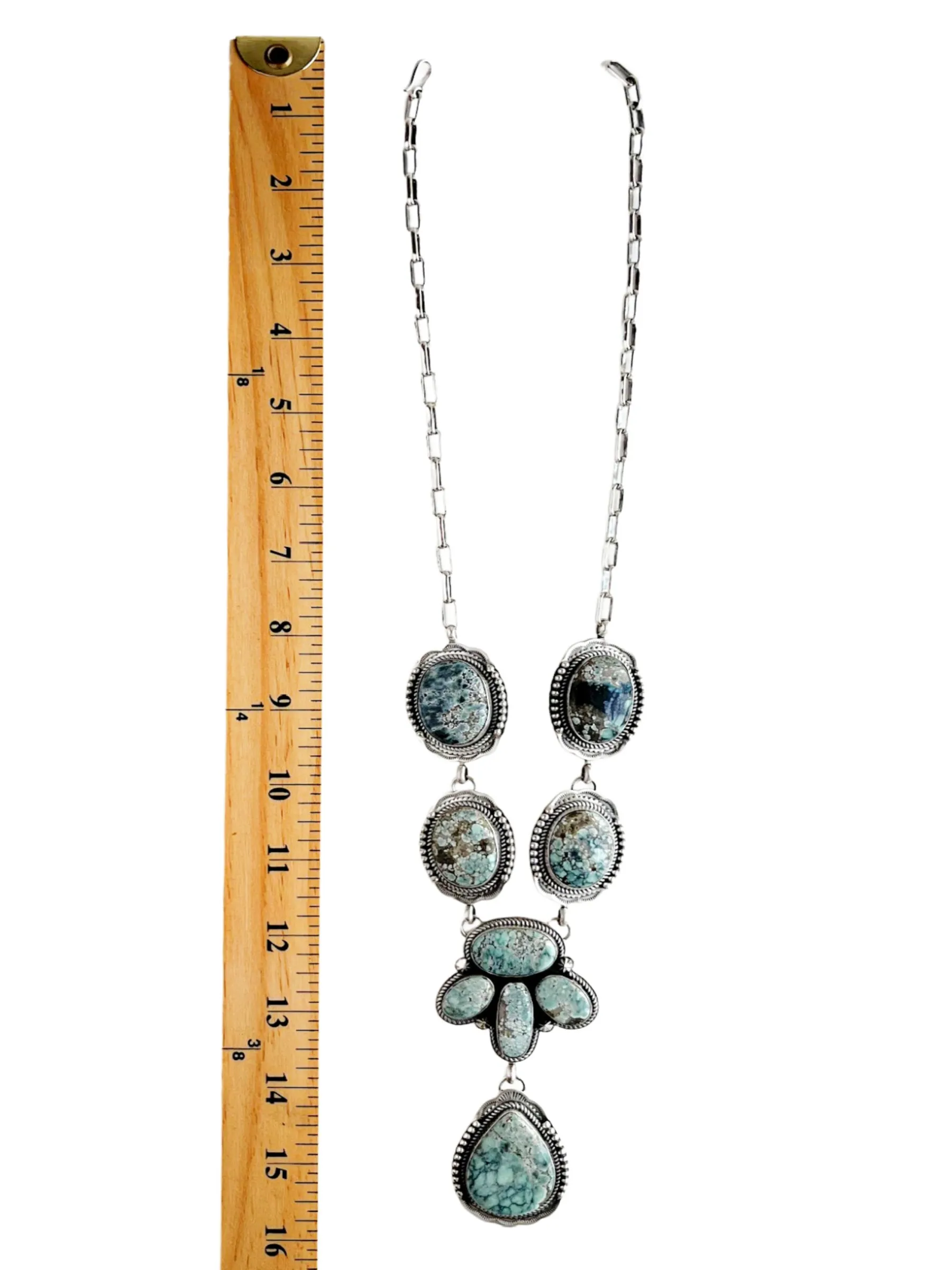 Marbled Turquoise Shield Statement Necklace