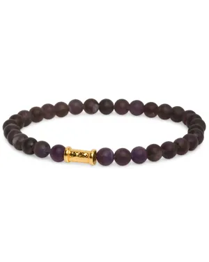 Matte Amethyst and Gold Vermeil Beaded Bracelet