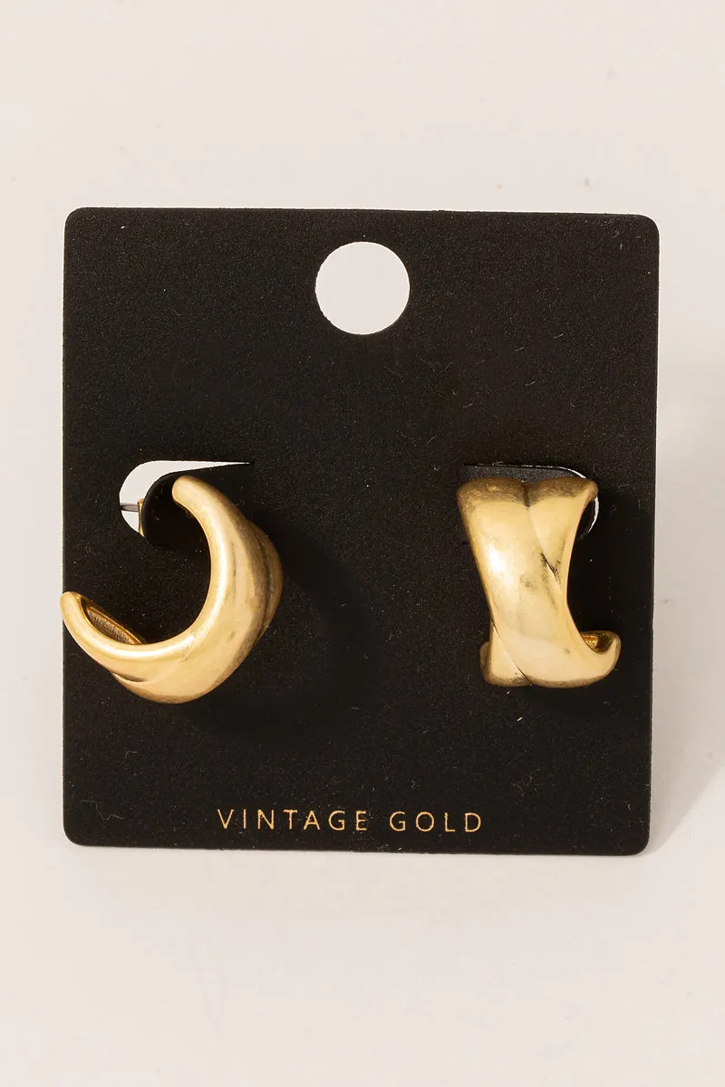 Matte Gold Small Hoop Earrings