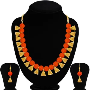 Metal Jewel Set (Orange, Gold)