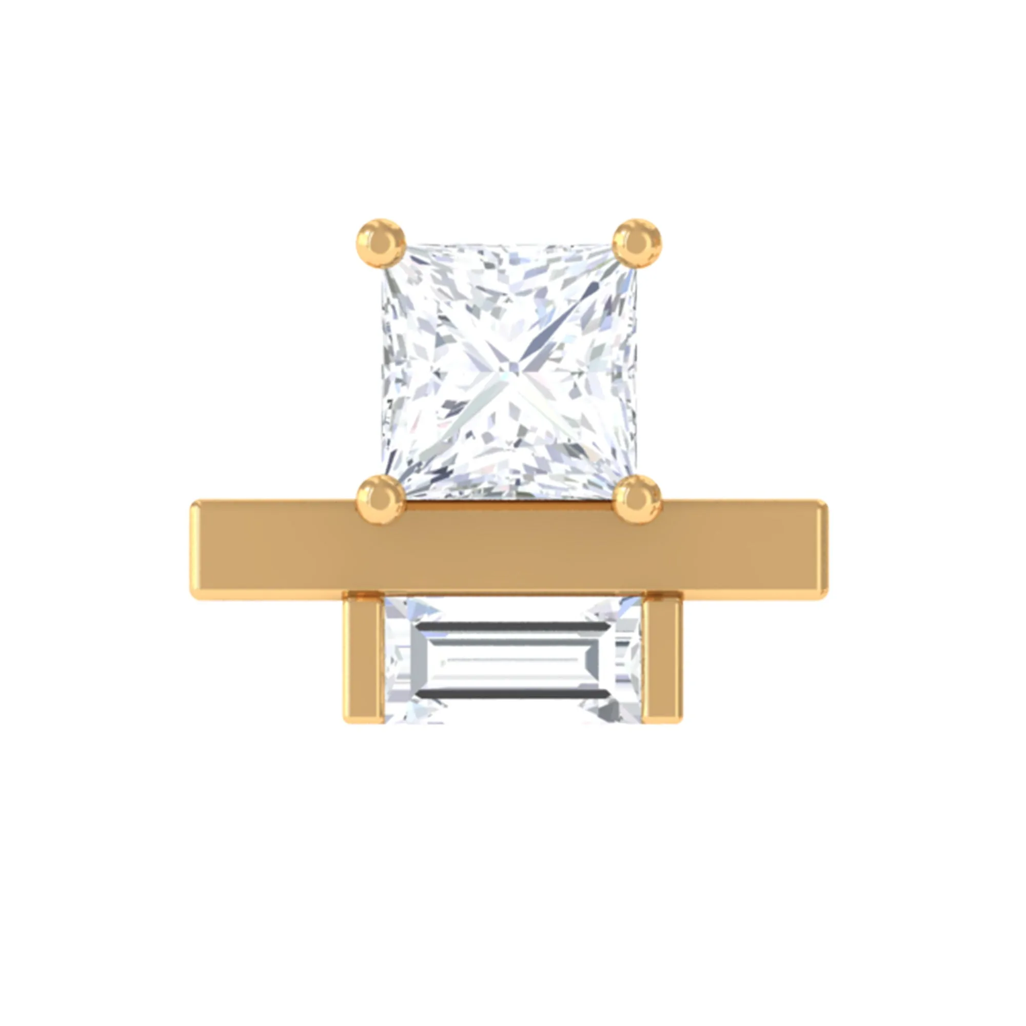 Minimalist Princess Cut Moissanite Cartilage Earring