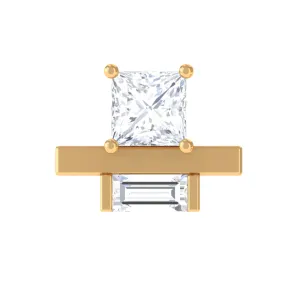 Minimalist Princess Cut Moissanite Cartilage Earring