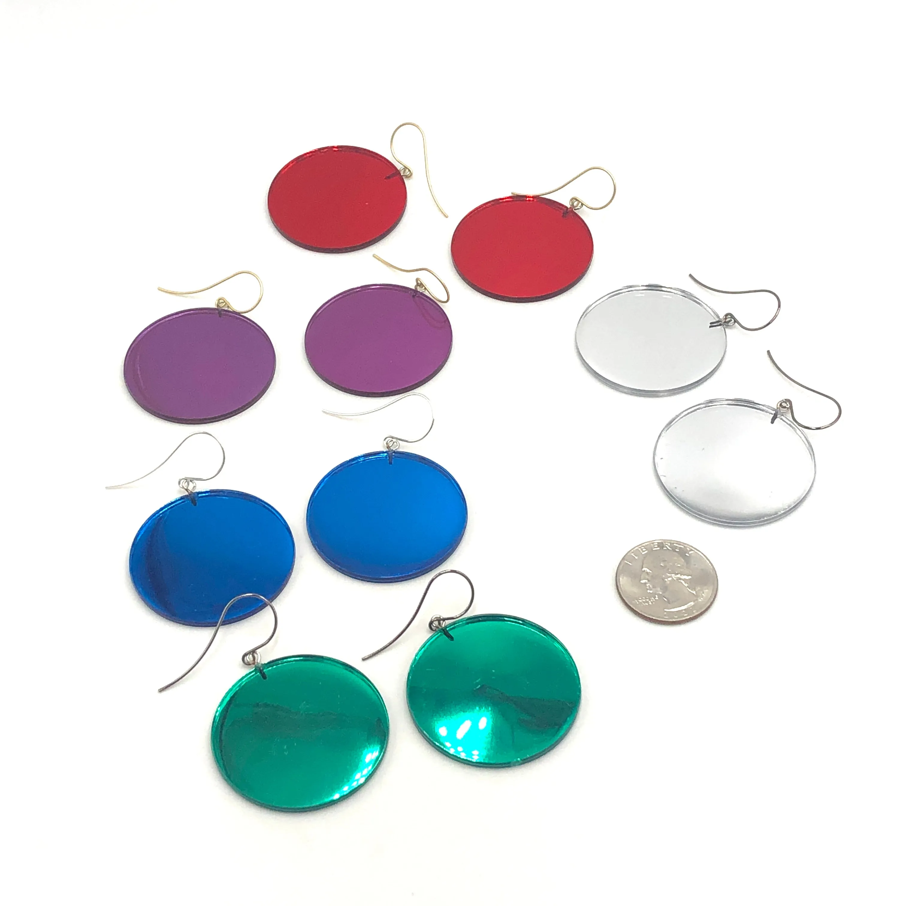 Mirror Disc Drop Earrings *DOORBUSTER!*