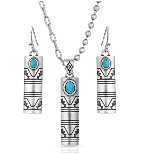 Montana Silversmith Western Stonehenge Buffed Jewelry Set - In Stock