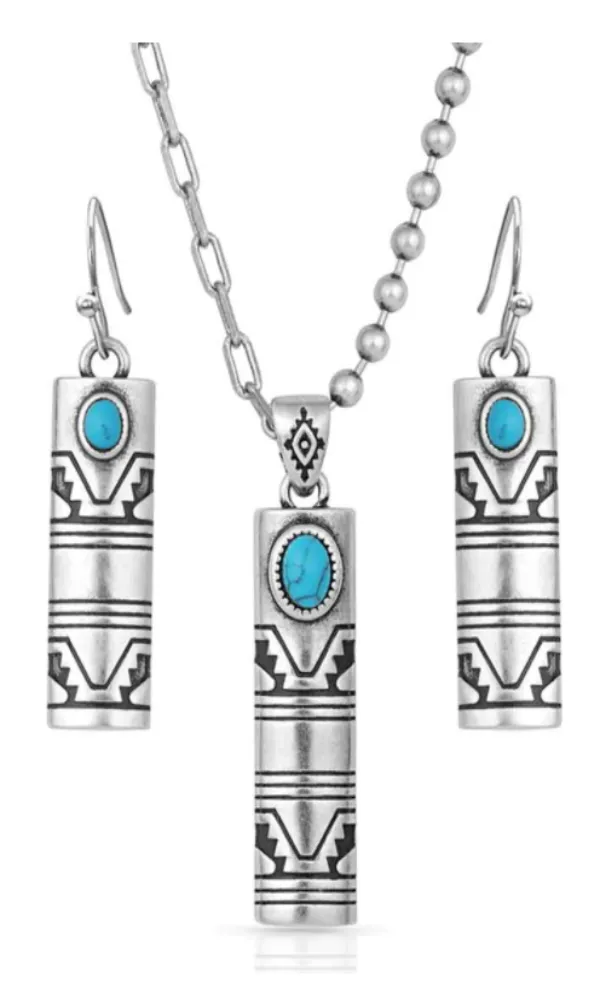 Montana Silversmith Western Stonehenge Buffed Jewelry Set - In Stock